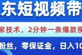 京东短视频带货零基础实操攻略 零粉丝零保证金即可赚佣金