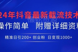 2024年抖音截流技术实操指南 精准引创业粉附完整学习资料