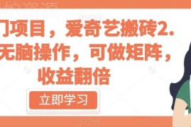爱奇艺搬砖2.0冷门项目玩法 低门槛矩阵操作实现收益翻倍