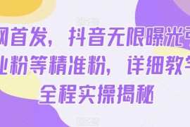 抖音创业粉等精准粉无限曝光引流实操教学 附多开脚本下载