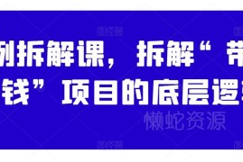 案例拆解课：带你搞钱项目底层逻辑与商业IP打造实操指南