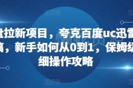 网盘拉新0到1保姆级攻略 夸克百度UC迅雷多平台操作指南