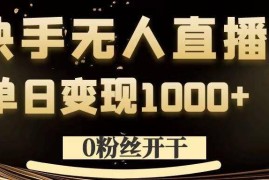 0粉丝即可上手的快手无人直播 单日变现超千元玩法全解析
