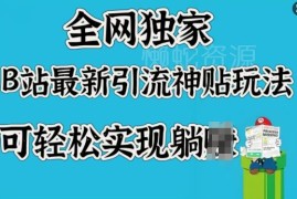 2025B站天涯神贴引流实操玩法 低门槛引流私域变现教程