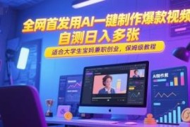 2025AI一键制作爆款视频教程 新手兼职创业保姆级实操指南