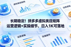 拼多多虚拟类目矩阵运营逻辑与实操细节 新手可落地稳定副业攻略