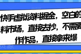 快手虚拟资料掘金项目操作指南 无需自制作品即可快速起号变现