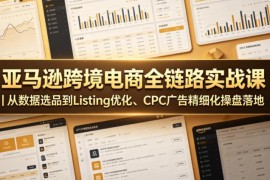 亚马逊跨境电商全链路实战课 选品Listing优化CPC精细化操盘教学