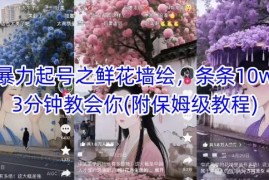 AI鲜花墙绘账号起号实操教程 3分钟学会打造10W+爆款短视频
