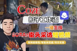Coze扣子智能体工作流一键生成SORA2街头采访短视频保姆级教程