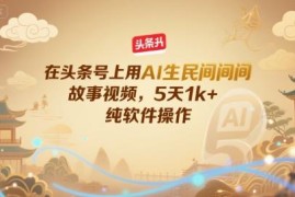 头条号AI生成民间故事视频玩法 零基础操作5天收益超千元