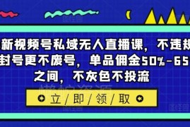 2024视频号私域无人直播实操课 合规无投流高佣金玩法教学