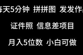 小白可做的证件照修图信息差项目 低门槛易操作耗时短收益稳