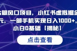 7月小红书虚拟掘金项目拆解 0基础小白手机操作单客盈利50元
