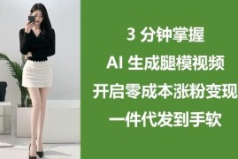 AI生成腿模穿搭视频教程 零成本涨粉带货一件代发实操指南