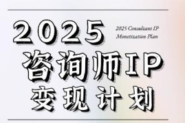 2025咨询师IP变现训练营 7天搭建可落地专属变现系统
