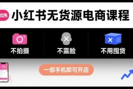 小红书无货源电商实操教程 无需露脸囤货一部手机即可开店