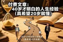 40岁过来人总结的实用人生经验 建议20岁年轻人早了解少走弯路