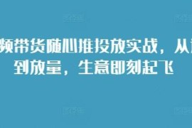 2024短视频带货随心推投放全链路实操教程 从选品到放量全攻略