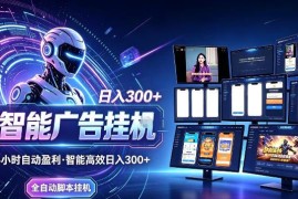 AI智能全自动广告挂机项目拆解 新手低门槛入局当天可见收益