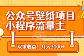 公众号壁纸项目实操指南 搭配小程序流量主实现双收益月入3000+