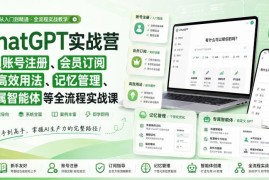 ChatGPT全流程实战营 从注册订阅到智能体搭建工具调用教程