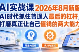 2026年8月新版AI实战课 普通人掌握AI+流量能力抓住发展杠杆