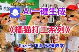 Coze扣子工作流保姆级搭建教学 一键生成胖橘猫打工短视频