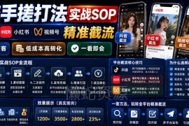 抖音小红书视频号精准截流实战SOP 公域转私域低成本获客教程