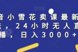 抖音小雪花卖课最新玩法 24小时无人直播实操全流程解析