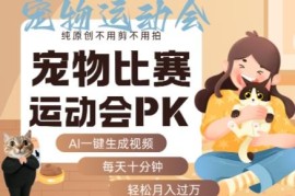 AI一键生成宠物竞技PK视频 无需拍摄剪辑副业轻松月入过万