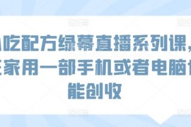 小吃配方绿幕直播系列课 仅需手机电脑在家即可实现小成本创收