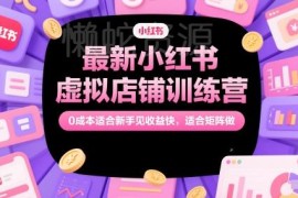 小红书虚拟店铺运营训练营 0成本适合新手可矩阵操作见效快