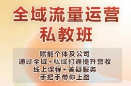 全域流量运营操盘课 打通全域+私域助力个体及企业提升营收