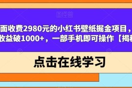 小红书壁纸掘金项目实操玩法 单手机操作低门槛盈利教程