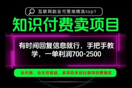 知识付费卖项目实操拆解 单利润700-2500低门槛入门教程