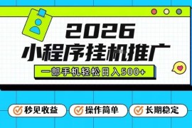 2026年小程序全自动挂机推广项目 手机操作收益玩法全解析