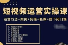 短视频运营实操全流程课程 含IP定位剪辑投流及私教线下指导