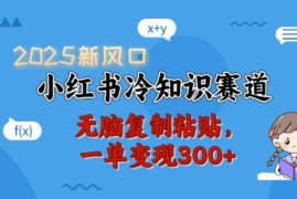 2025小红书冷知识赛道实操攻略 零基础搬运内容一单变现300+