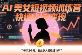 AI美女短视频训练营实操 零基础快速起号副业变现全攻略