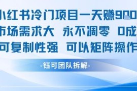 小红书冷门零成本赚钱项目拆解 需求大易复制可矩阵操作