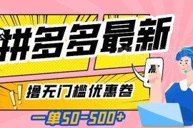 2024拼多多无门槛优惠券最新玩法 亲测有效单收益50-500元