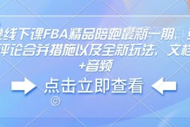 2025亚马逊FBA精品陪跑线下课 含评论合并新规应对及配套资料