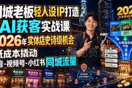 2026同城老板轻人设IP打造与AI获客课 低成本撬动多平台同城流量