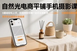 0基础可学自然光电商平铺手机摄影课 拍修剪一站式实操教学