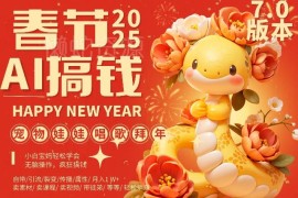 AI制作蝴蝶号萌宠拜年视频 春节低门槛副业实操变现教程