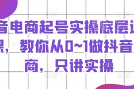 抖音电商0到1起号实操底层逻辑课 全流程运营方法干货教学