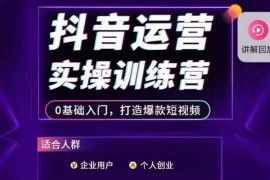 0基础抖音运营实操训练营 从入门到爆款短视频全攻略
