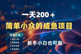 零门槛闲鱼小众赚钱项目分享 新手小白可做单日收益200+