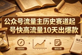 公众号流量主历史赛道怎么玩 10天快速起号出爆款实操方法